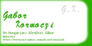 gabor kormoczi business card