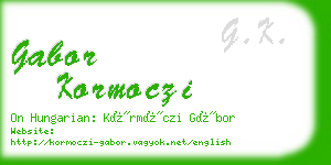 gabor kormoczi business card